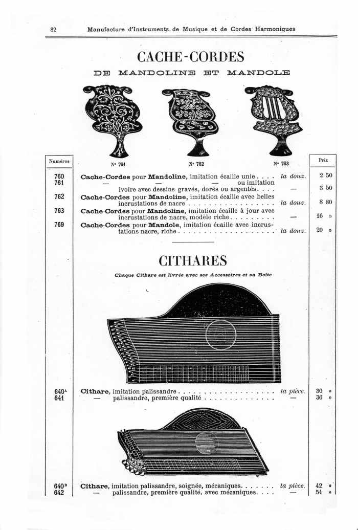 Catalogue 1901 de la maison de lutherie Jrme Thibouville-Lamy  Mirecourt.