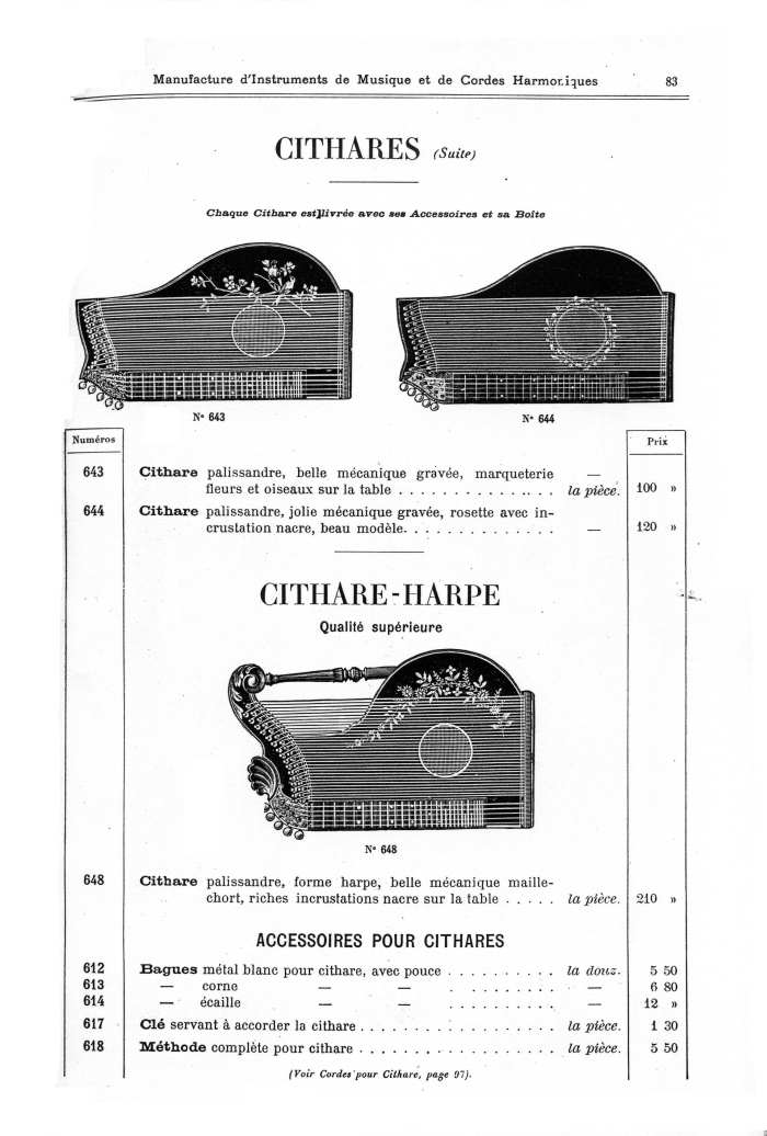 Catalogue 1901 de la maison de lutherie Jrme Thibouville-Lamy  Mirecourt.