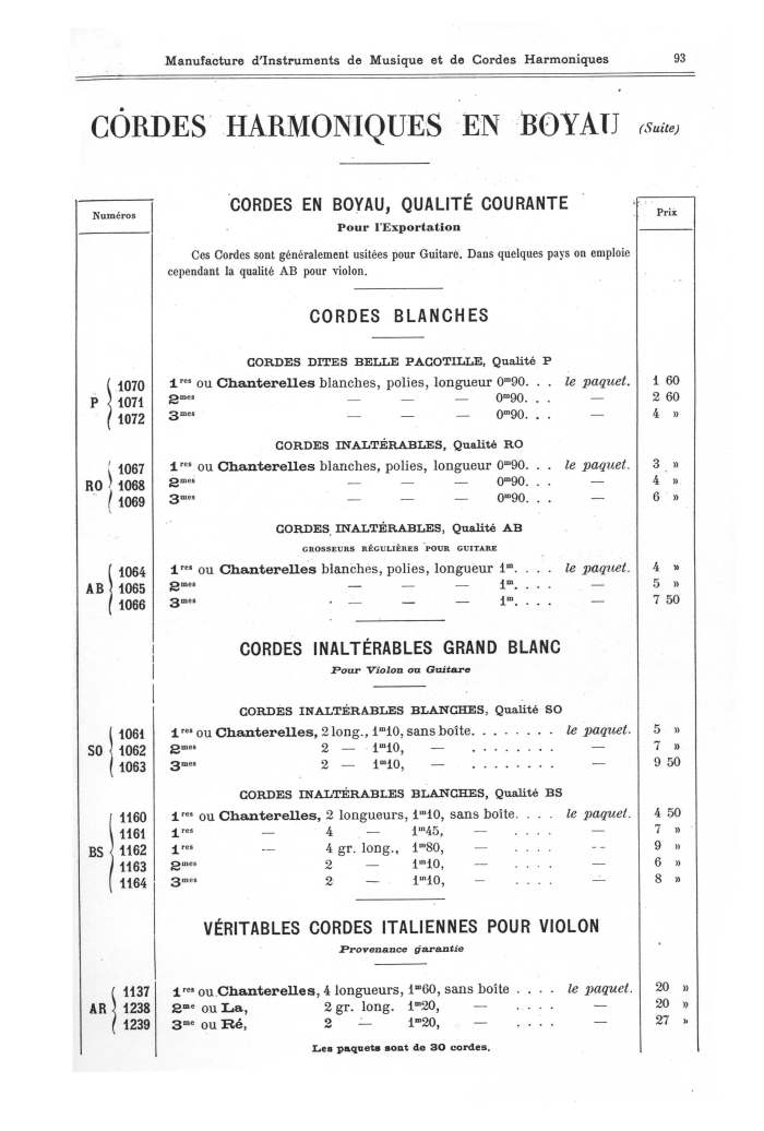 Catalogue 1901 de la maison de lutherie Jrme Thibouville-Lamy  Mirecourt.