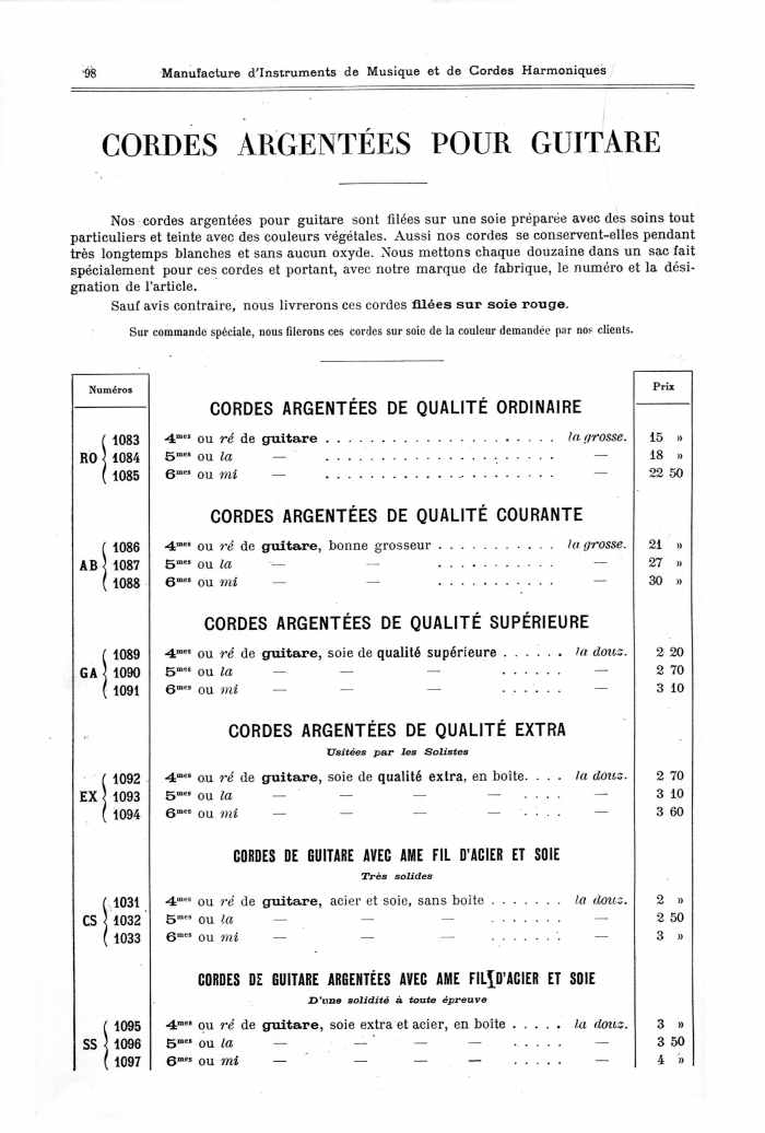 Catalogue 1901 de la maison de lutherie Jrme Thibouville-Lamy  Mirecourt.