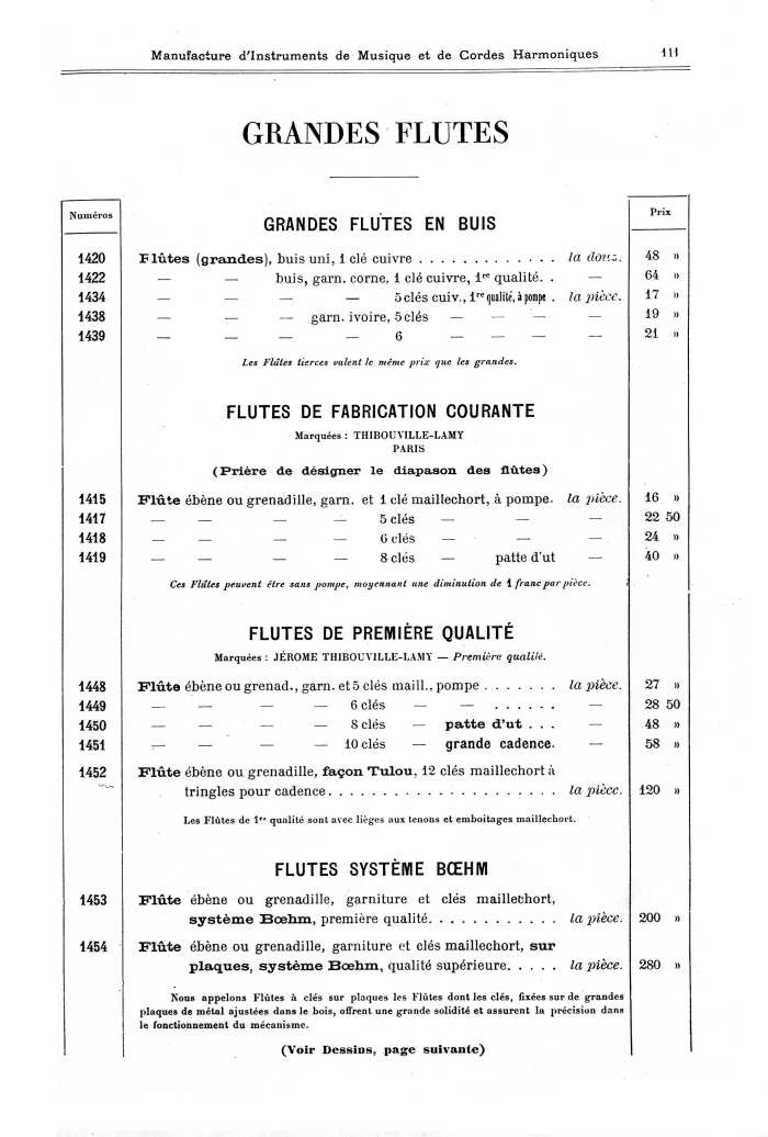 Catalogue 1901 de la maison de lutherie Jrme Thibouville-Lamy  Mirecourt.