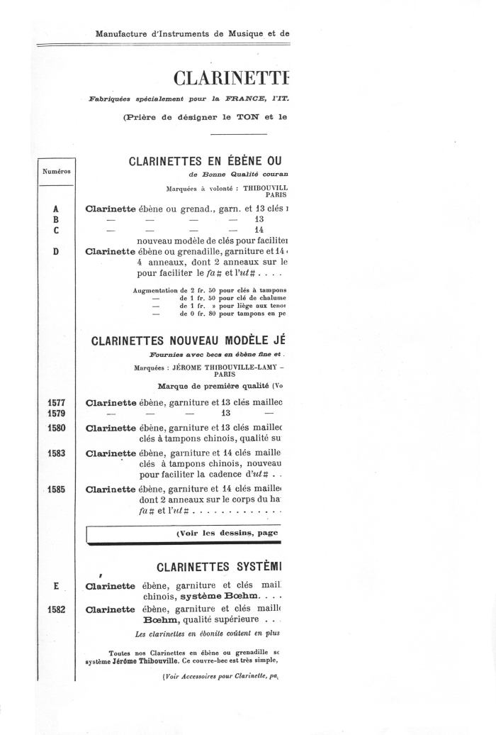 Catalogue 1901 de la maison de lutherie Jrme Thibouville-Lamy  Mirecourt.