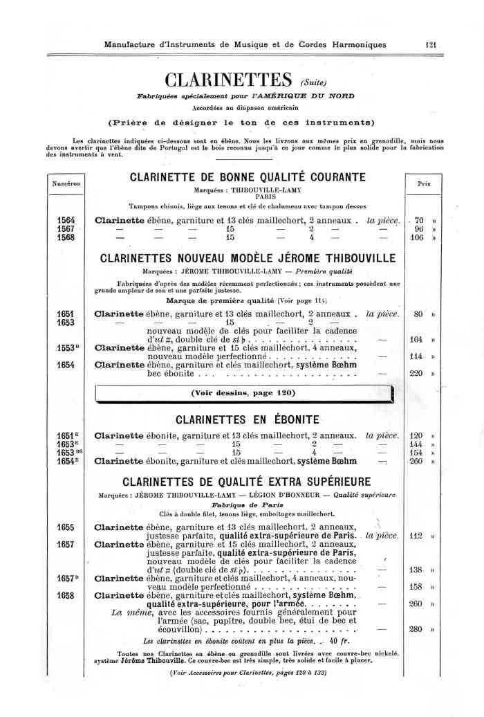 Catalogue 1901 de la maison de lutherie Jrme Thibouville-Lamy  Mirecourt.