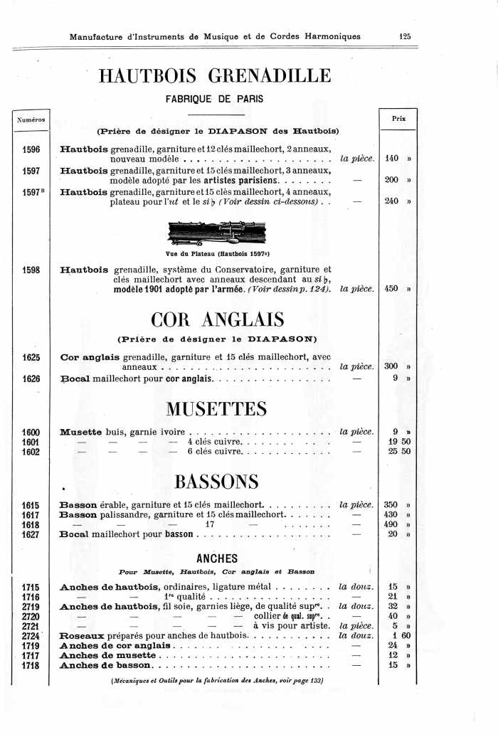 Catalogue 1901 de la maison de lutherie Jrme Thibouville-Lamy  Mirecourt.