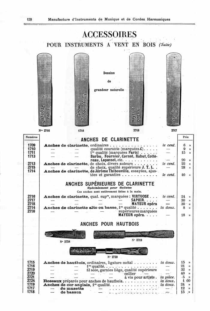 Catalogue 1901 de la maison de lutherie Jrme Thibouville-Lamy  Mirecourt.