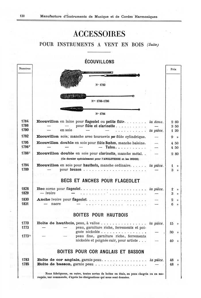 Catalogue 1901 de la maison de lutherie Jrme Thibouville-Lamy  Mirecourt.