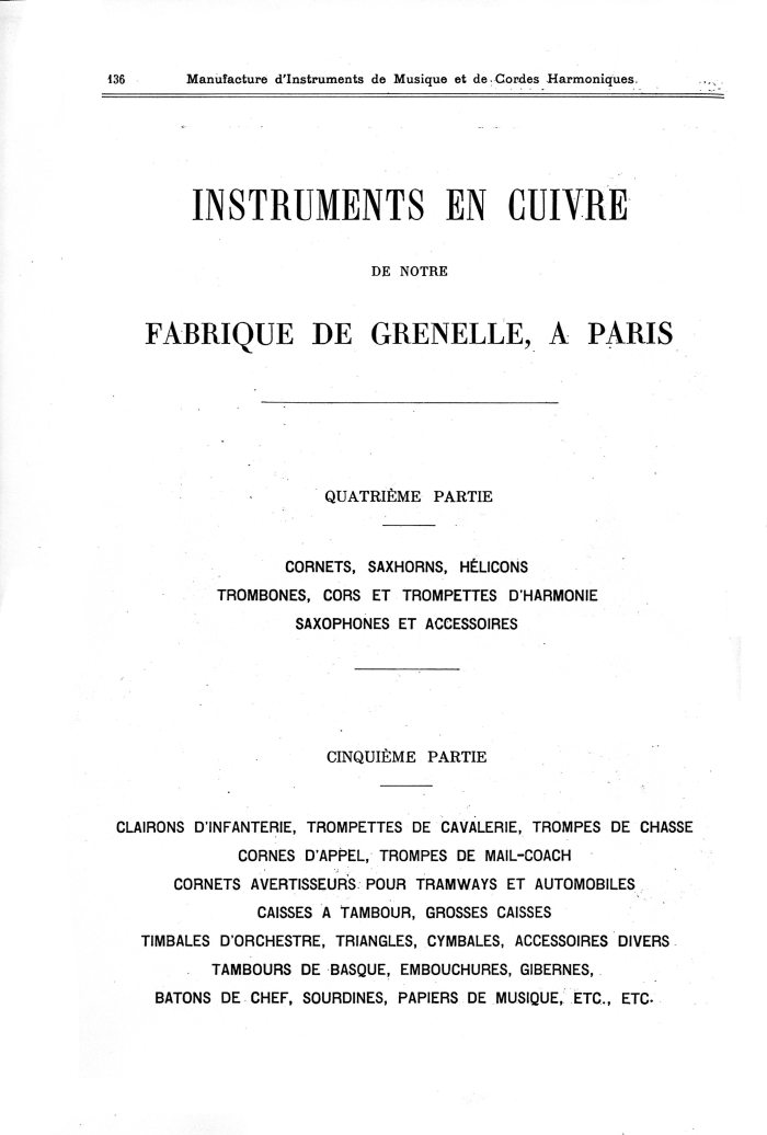 Catalogue 1901 de la maison de lutherie Jrme Thibouville-Lamy  Mirecourt.