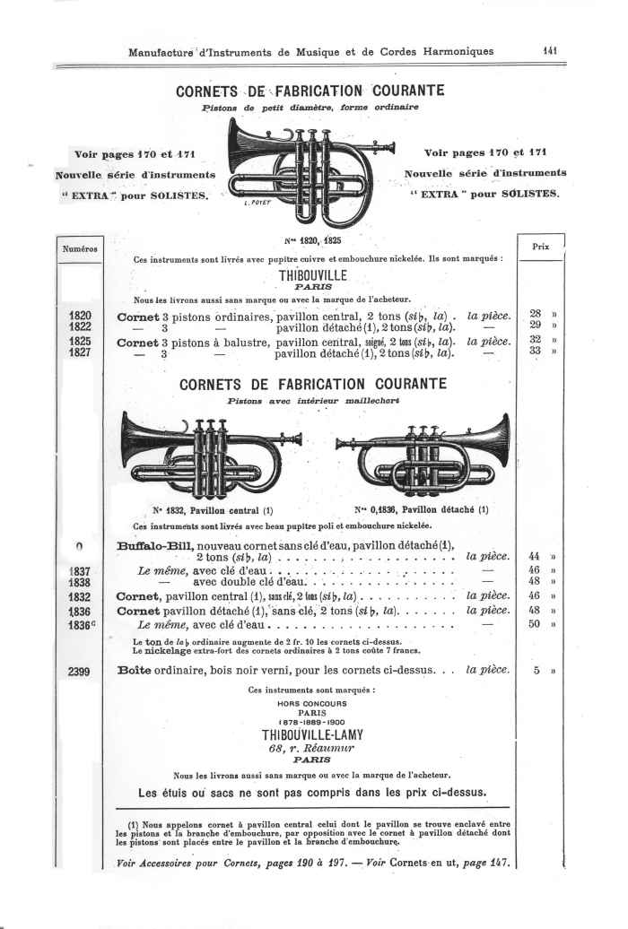 Catalogue 1901 de la maison de lutherie Jrme Thibouville-Lamy  Mirecourt.