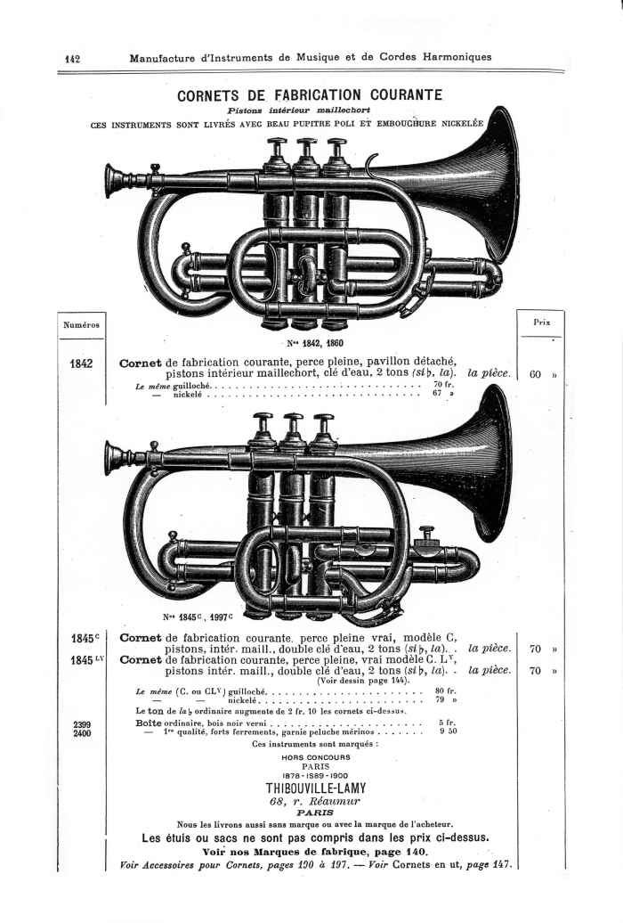 Catalogue 1901 de la maison de lutherie Jrme Thibouville-Lamy  Mirecourt.