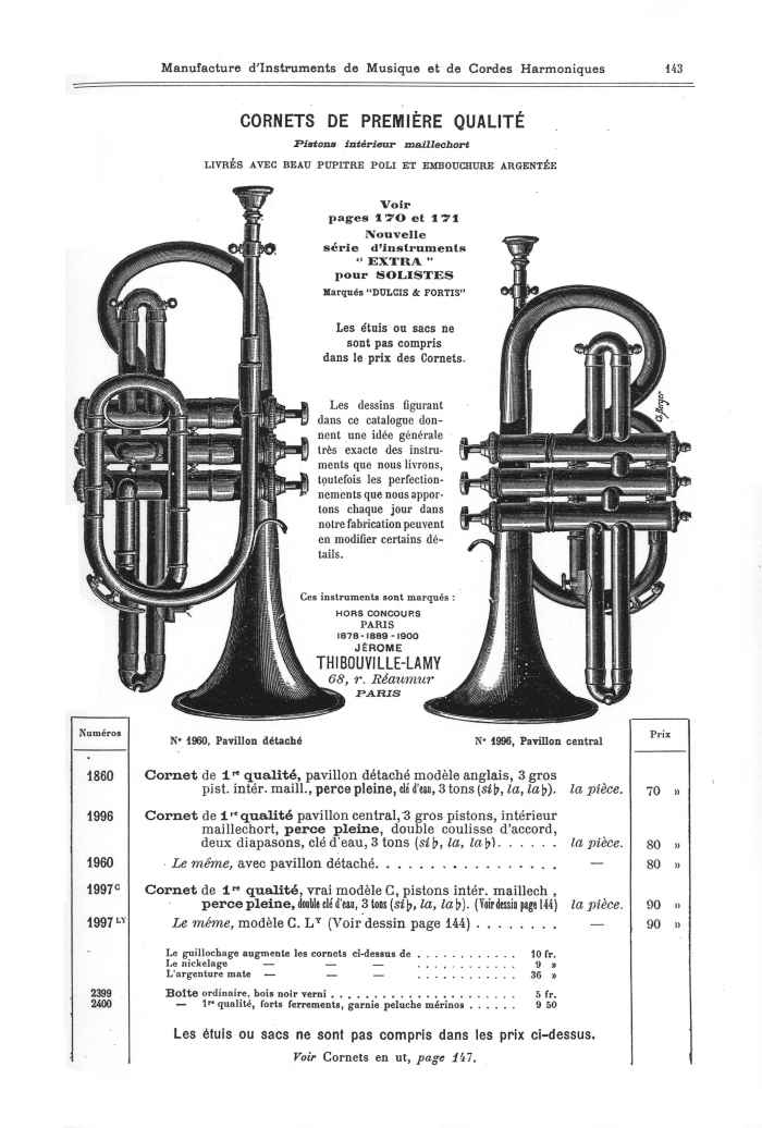 Catalogue 1901 de la maison de lutherie Jrme Thibouville-Lamy  Mirecourt.