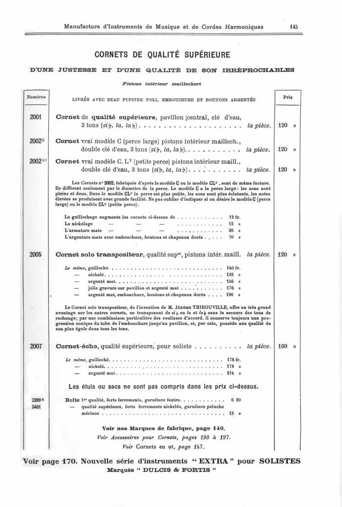 Catalogue 1901 de la maison de lutherie Jrme Thibouville-Lamy  Mirecourt.