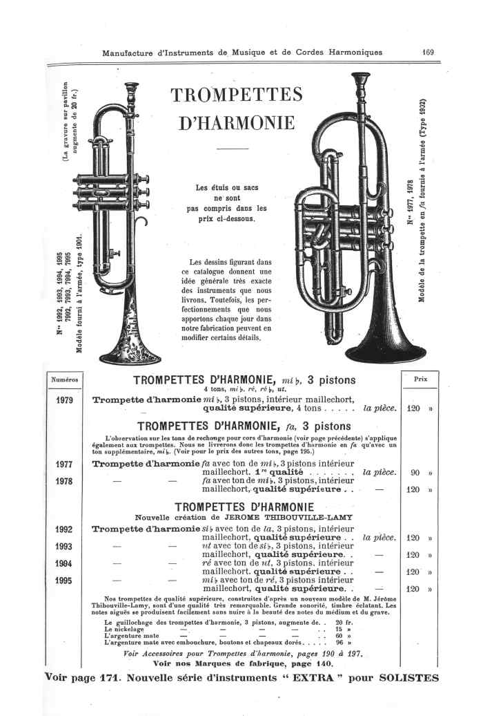 Catalogue 1901 de la maison de lutherie Jrme Thibouville-Lamy  Mirecourt.