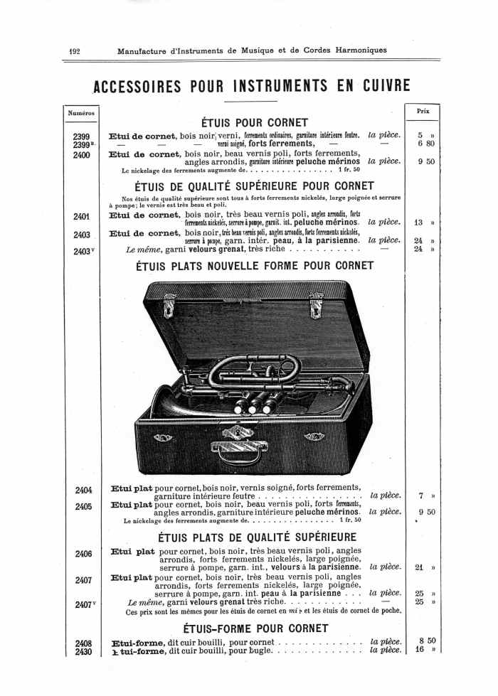 Catalogue 1901 de la maison de lutherie Jrme Thibouville-Lamy  Mirecourt.