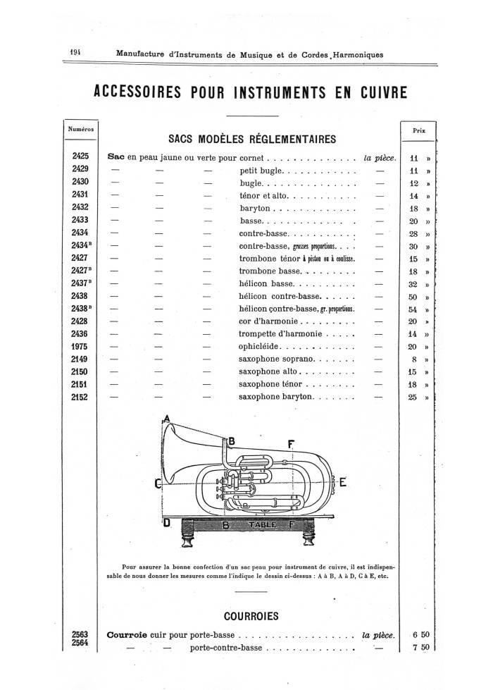 Catalogue 1901 de la maison de lutherie Jrme Thibouville-Lamy  Mirecourt.