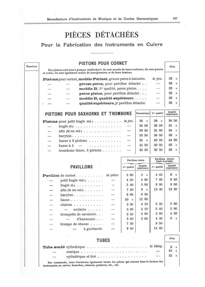 Catalogue 1901 de la maison de lutherie Jrme Thibouville-Lamy  Mirecourt.