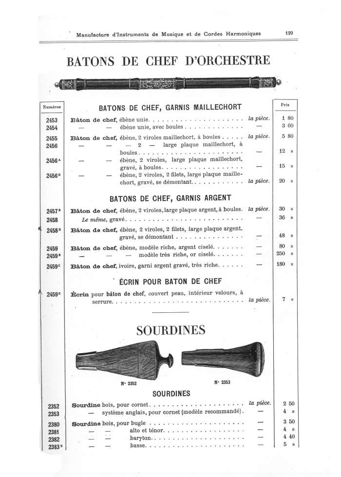 Catalogue 1901 de la maison de lutherie Jrme Thibouville-Lamy  Mirecourt.