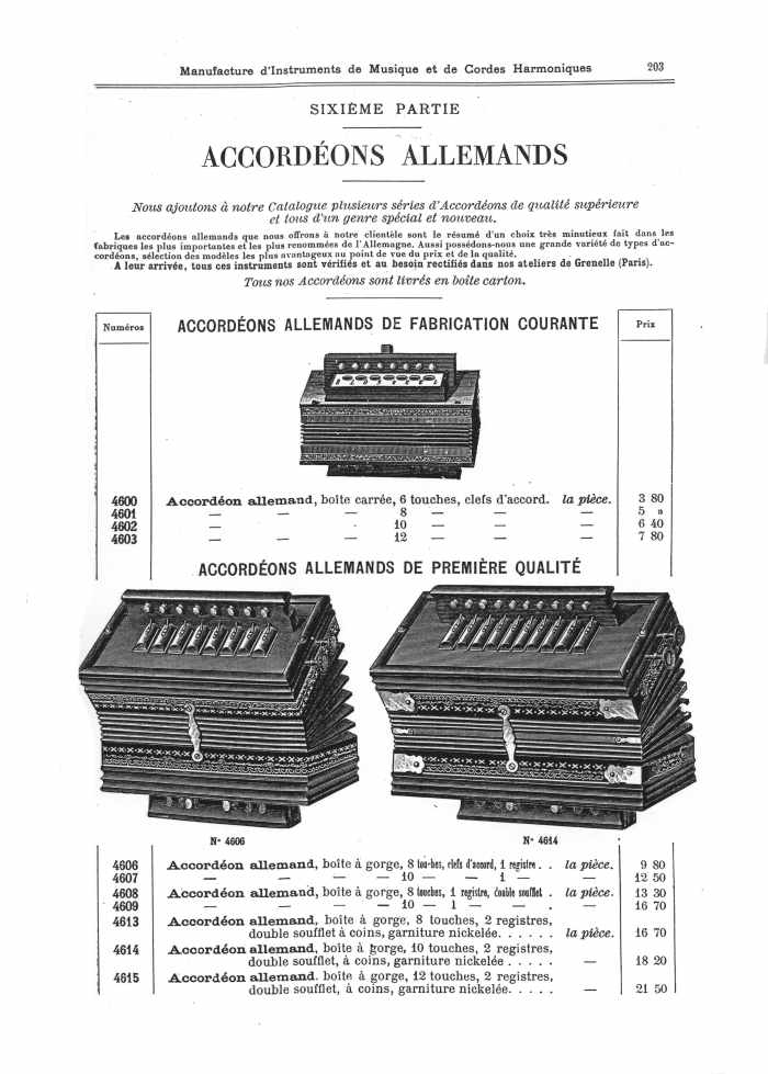 Catalogue 1901 de la maison de lutherie Jrme Thibouville-Lamy  Mirecourt.