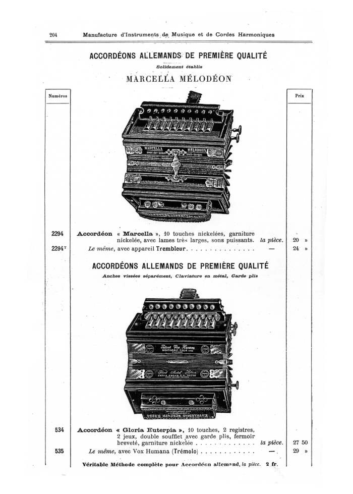 Catalogue 1901 de la maison de lutherie Jrme Thibouville-Lamy  Mirecourt.