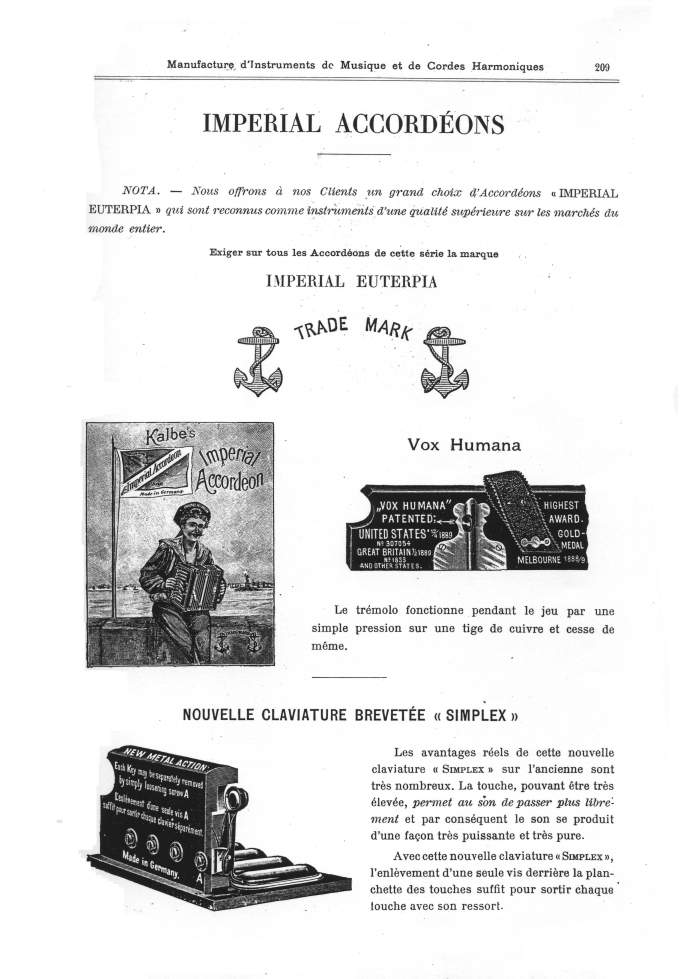 Catalogue 1901 de la maison de lutherie Jrme Thibouville-Lamy  Mirecourt.