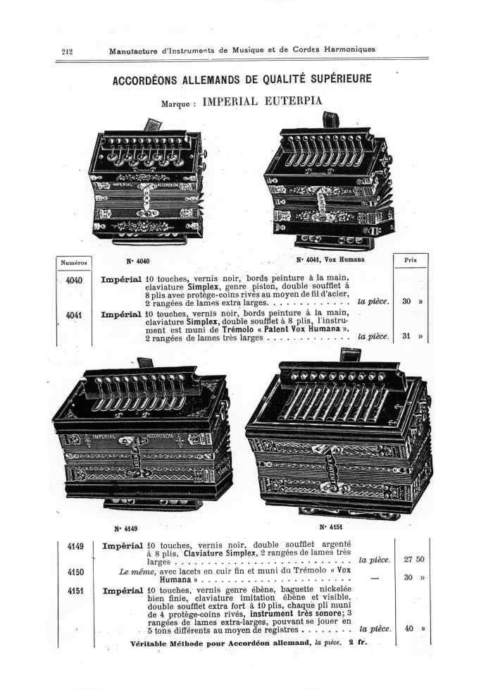 Catalogue 1901 de la maison de lutherie Jrme Thibouville-Lamy  Mirecourt.