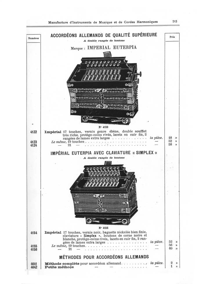 Catalogue 1901 de la maison de lutherie Jrme Thibouville-Lamy  Mirecourt.