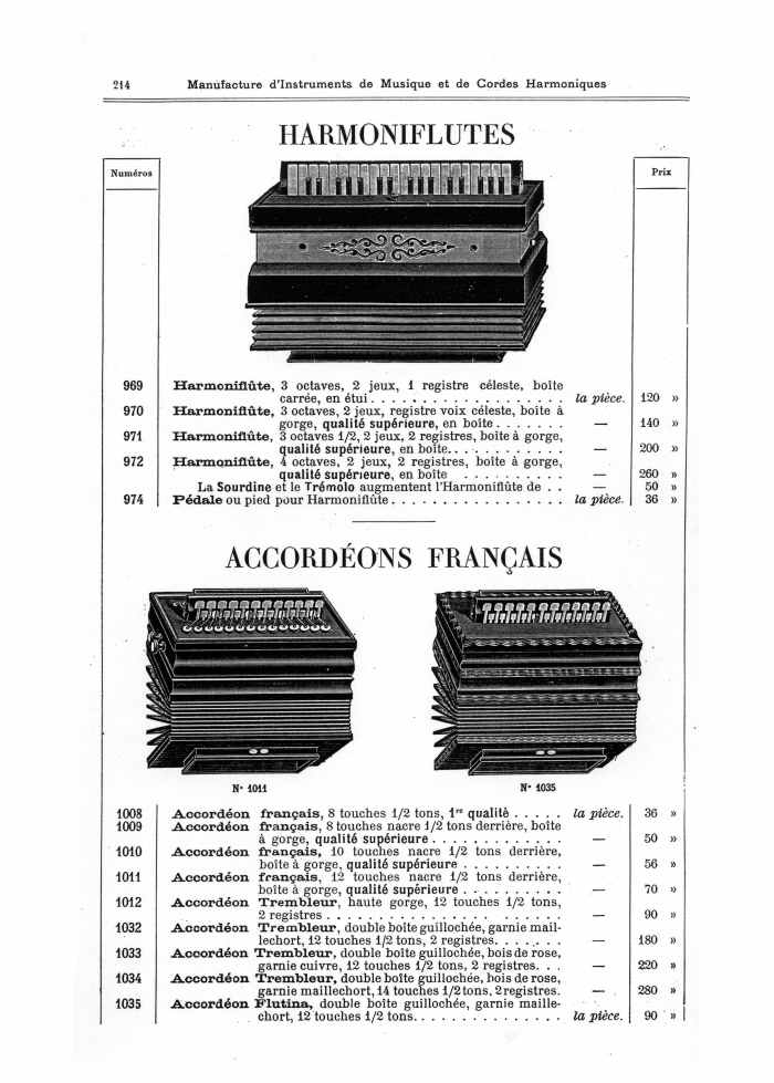 Catalogue 1901 de la maison de lutherie Jrme Thibouville-Lamy  Mirecourt.