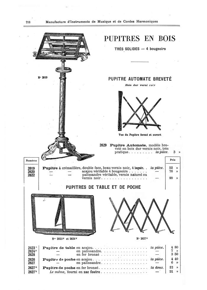 Catalogue 1901 de la maison de lutherie Jrme Thibouville-Lamy  Mirecourt.