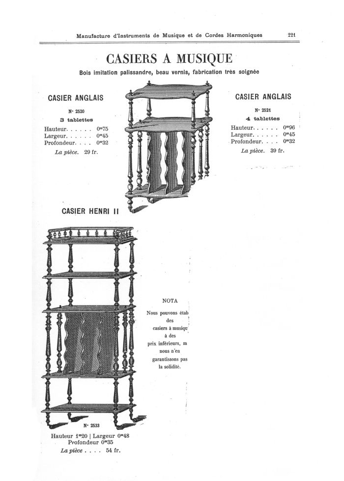 Catalogue 1901 de la maison de lutherie Jrme Thibouville-Lamy  Mirecourt.