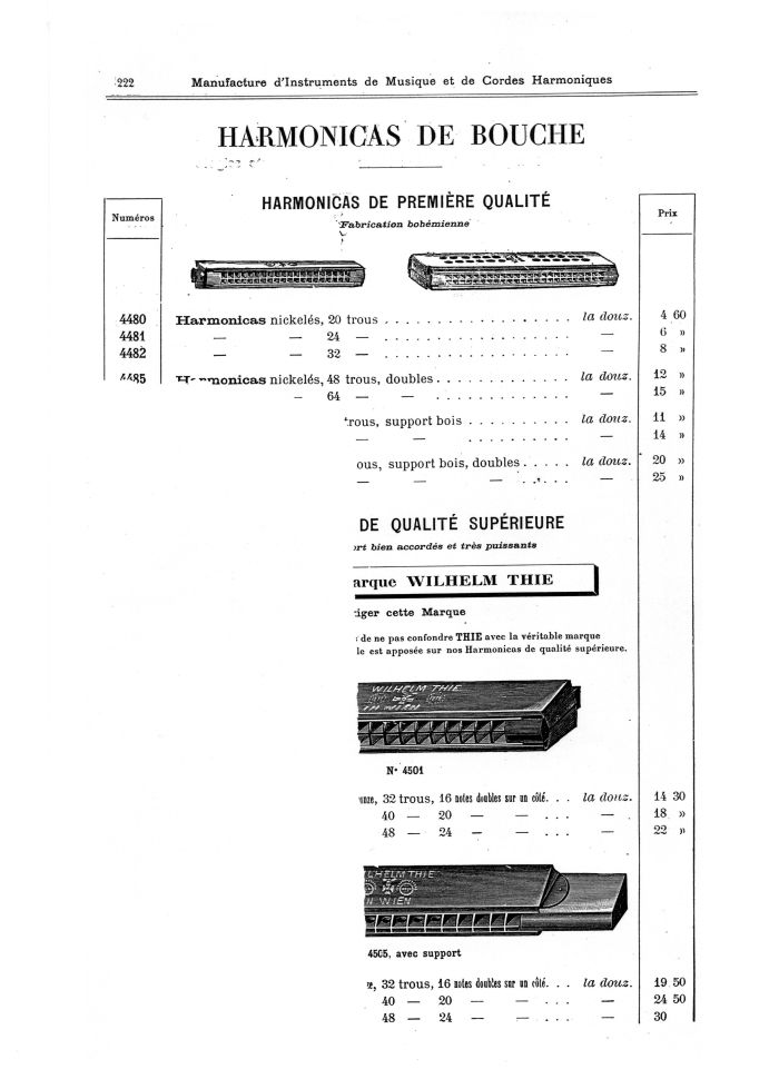 Catalogue 1901 de la maison de lutherie Jrme Thibouville-Lamy  Mirecourt.