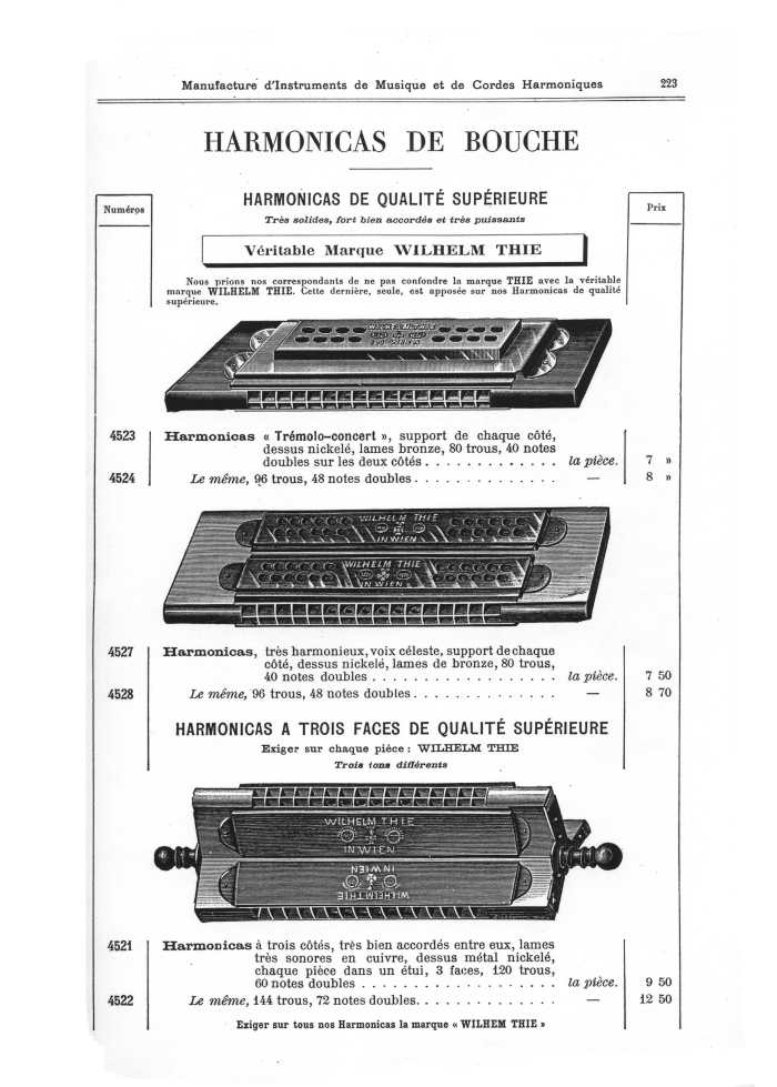 Catalogue 1901 de la maison de lutherie Jrme Thibouville-Lamy  Mirecourt.