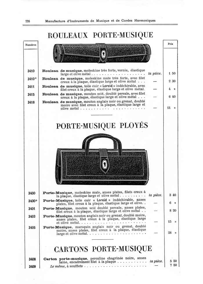 Catalogue 1901 de la maison de lutherie Jrme Thibouville-Lamy  Mirecourt.