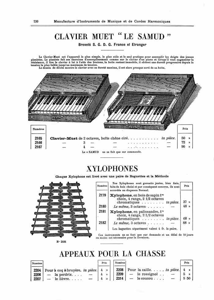 Catalogue 1901 de la maison de lutherie Jrme Thibouville-Lamy  Mirecourt.