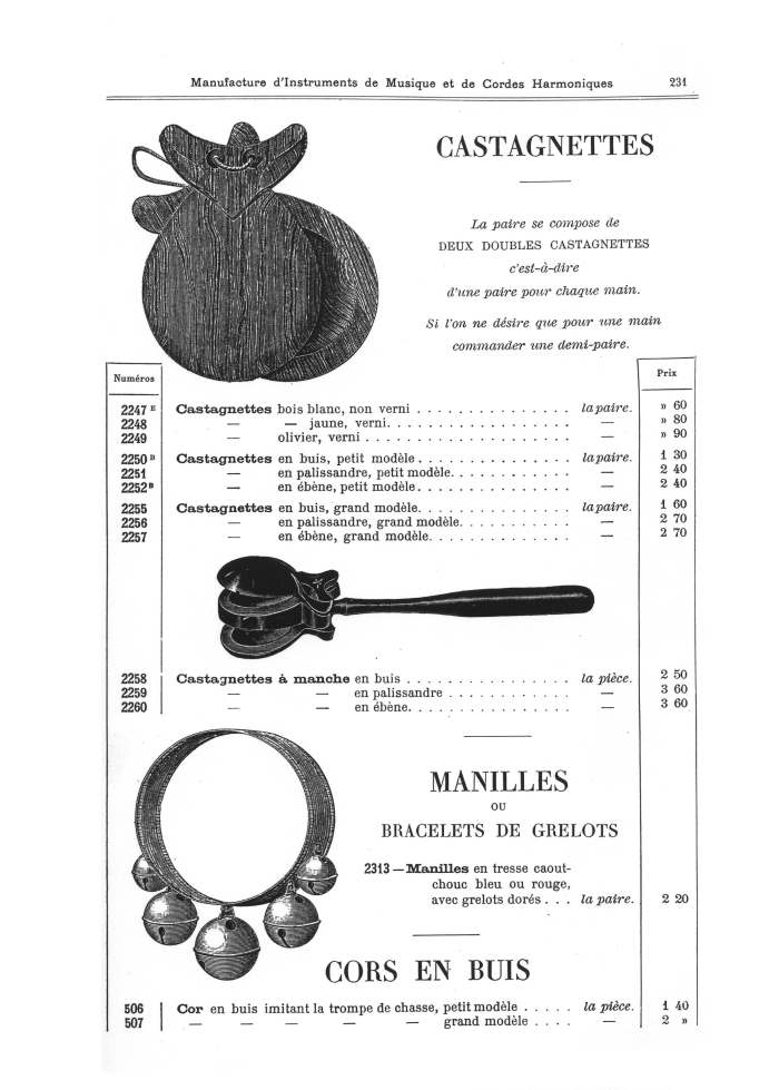 Catalogue 1901 de la maison de lutherie Jrme Thibouville-Lamy  Mirecourt.