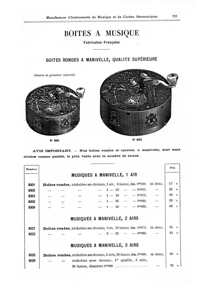 Catalogue 1901 de la maison de lutherie Jrme Thibouville-Lamy  Mirecourt.