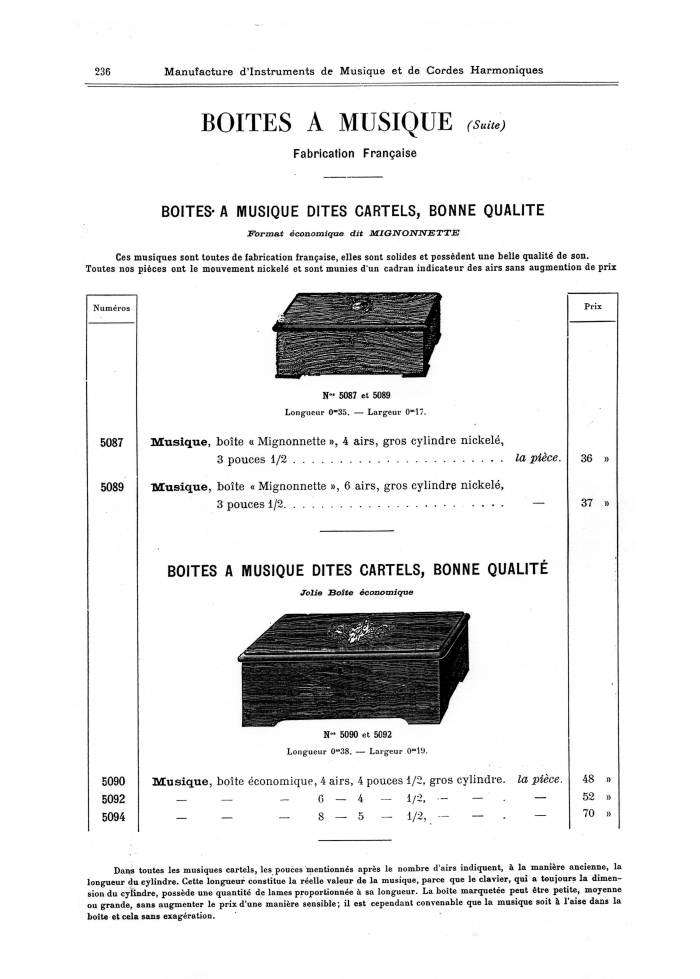 Catalogue 1901 de la maison de lutherie Jrme Thibouville-Lamy  Mirecourt.