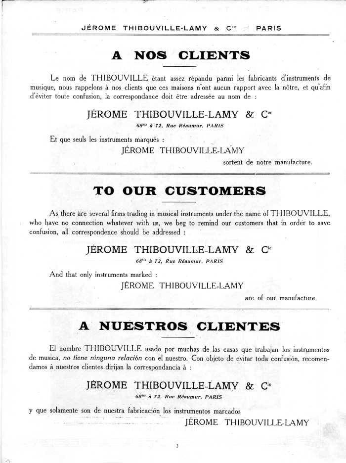 Catalogue 1912 de la maison de lutherie Jrme Thibouville-Lamy  Mirecourt.