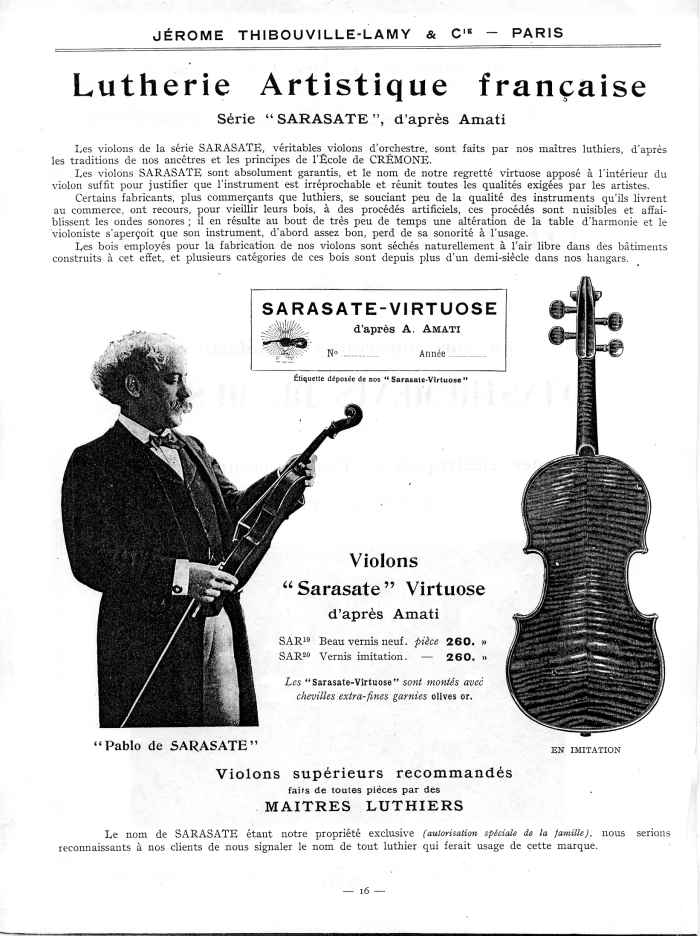 Catalogue 1912 de la maison de lutherie Jrme Thibouville-Lamy  Mirecourt.