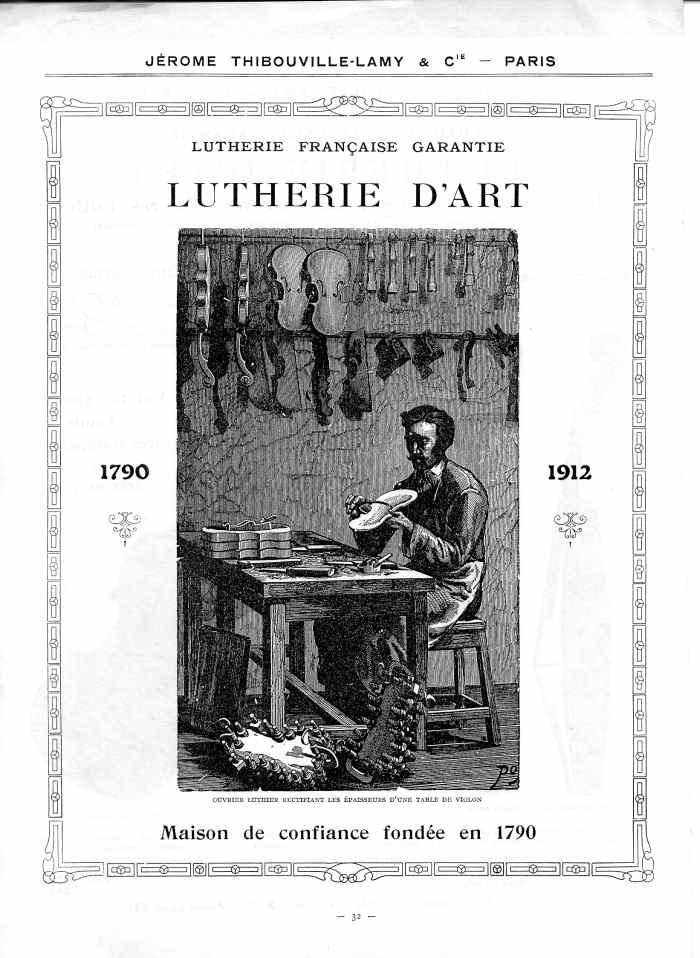 Catalogue 1912 de la maison de lutherie Jrme Thibouville-Lamy  Mirecourt.