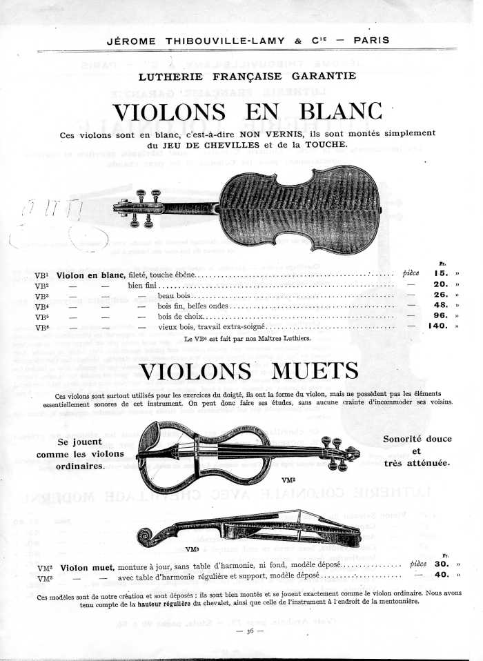 Catalogue 1912 de la maison de lutherie Jrme Thibouville-Lamy  Mirecourt.