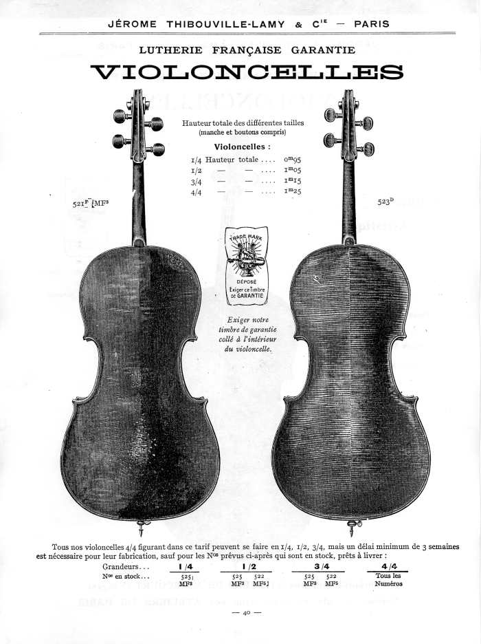 Catalogue 1912 de la maison de lutherie Jrme Thibouville-Lamy  Mirecourt.