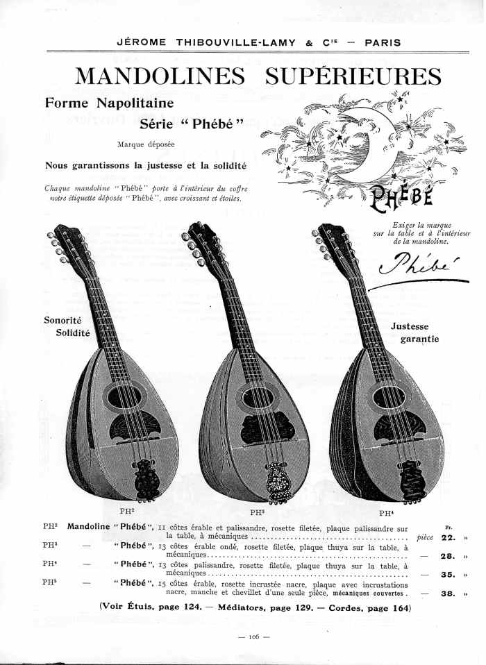 Catalogue 1912 de la maison de lutherie Jrme Thibouville-Lamy  Mirecourt.