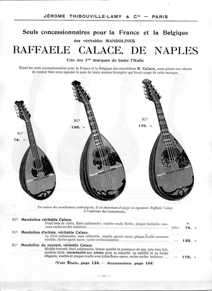 Catalogue 1912 de la maison de lutherie Jrme Thibouville-Lamy  Mirecourt.