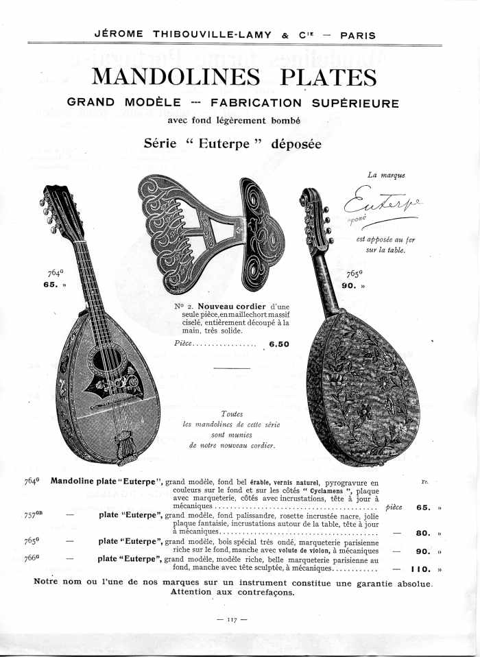 Catalogue 1912 de la maison de lutherie Jrme Thibouville-Lamy  Mirecourt.