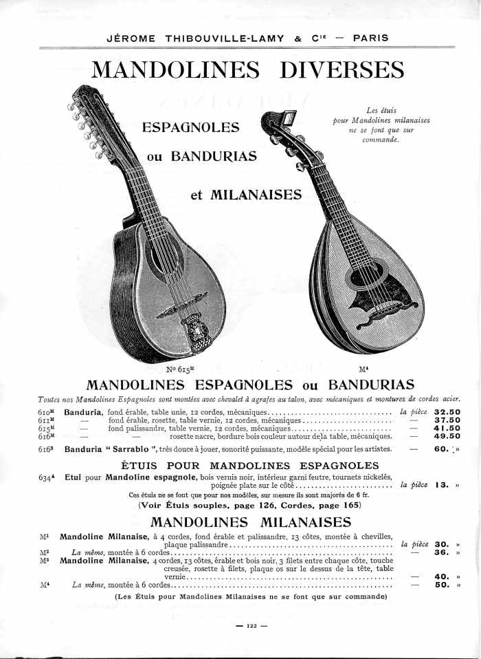 Catalogue 1912 de la maison de lutherie Jrme Thibouville-Lamy  Mirecourt.