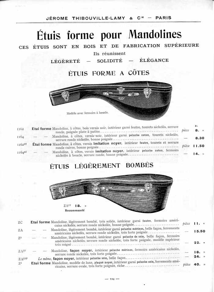 Catalogue 1912 de la maison de lutherie Jrme Thibouville-Lamy  Mirecourt.