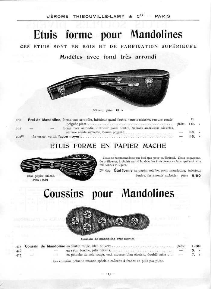 Catalogue 1912 de la maison de lutherie Jrme Thibouville-Lamy  Mirecourt.