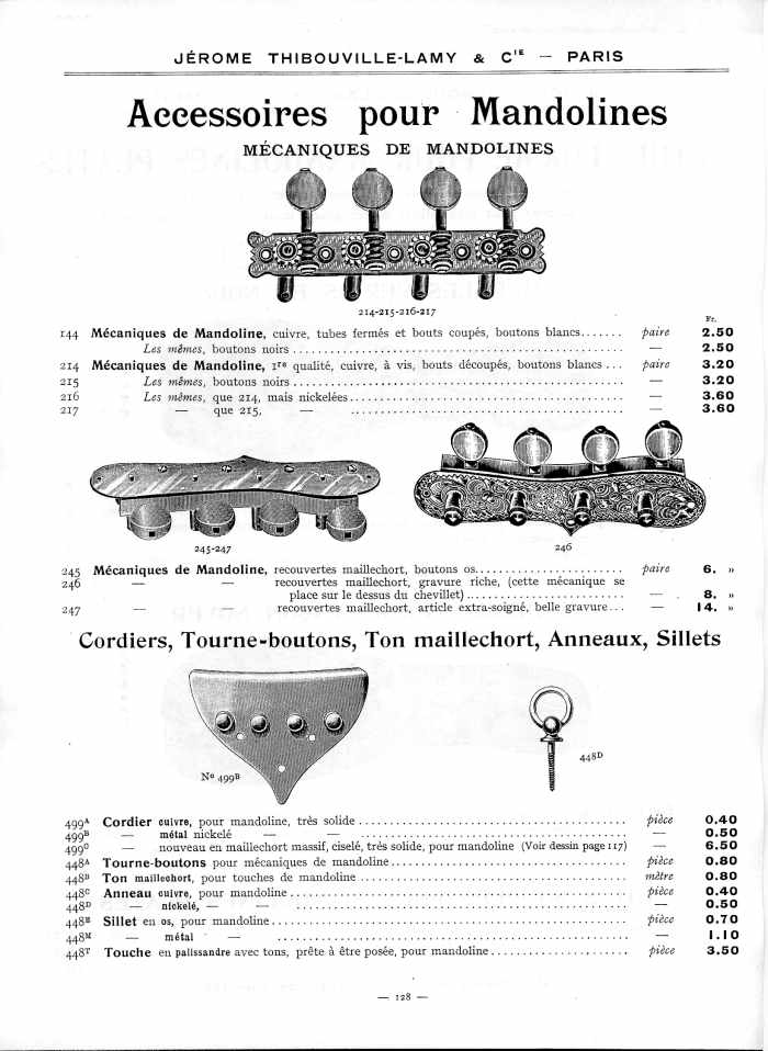 Catalogue 1912 de la maison de lutherie Jrme Thibouville-Lamy  Mirecourt.