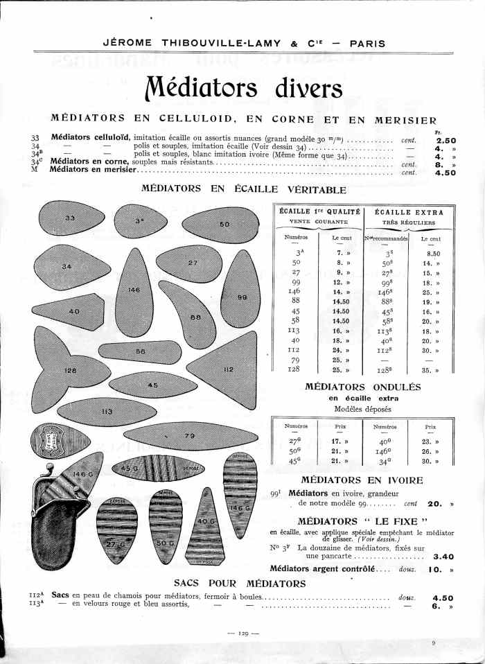 Catalogue 1912 de la maison de lutherie Jrme Thibouville-Lamy  Mirecourt.