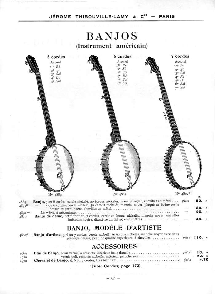 Catalogue 1912 de la maison de lutherie Jrme Thibouville-Lamy  Mirecourt.