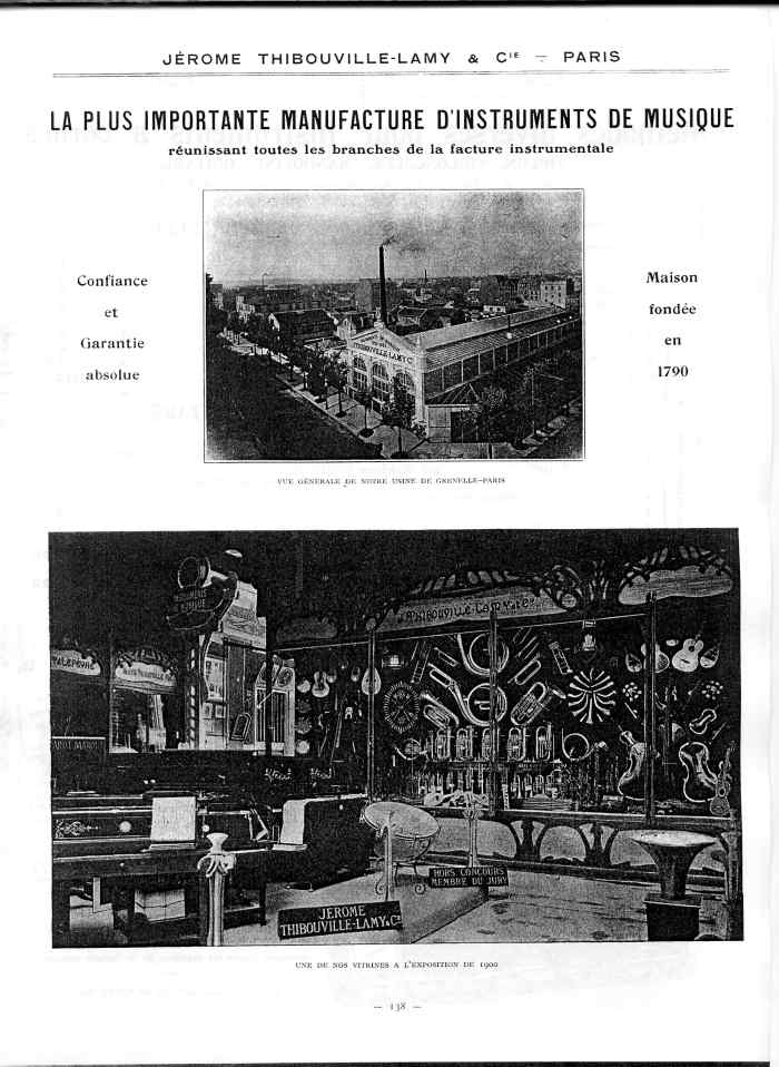 Catalogue 1912 de la maison de lutherie Jrme Thibouville-Lamy  Mirecourt.